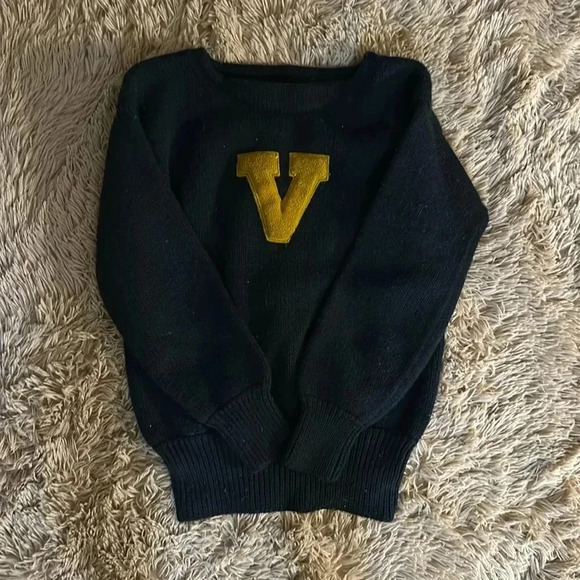 Sweaters - Vintage 1940s horace partridge “V” cheerleader wool sweater